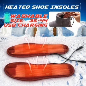 1 Pair USB Electric Heated Shoe Insoles Feet Warmer Sock Pad Mat with Cable