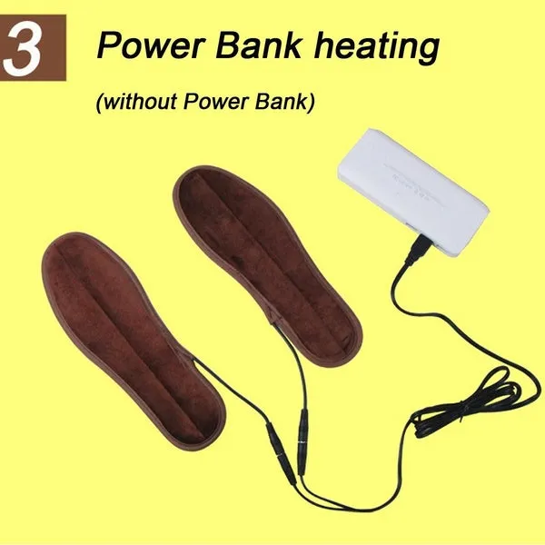1 Pair USB Electric Heated Shoe Insoles Feet Warmer Sock Pad Mat with Cable