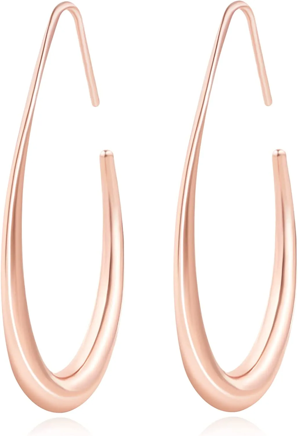 14K Gold Platted Oval Hoop Earrings
