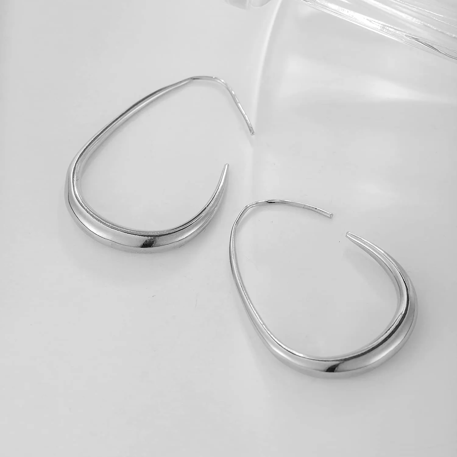 14K Gold Platted Oval Hoop Earrings