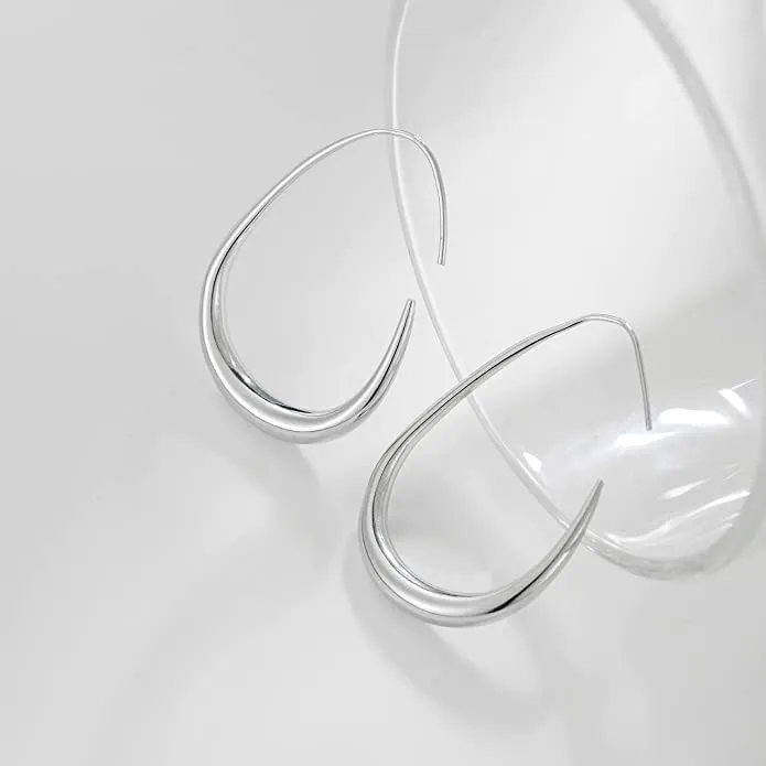 14K Gold Platted Oval Hoop Earrings