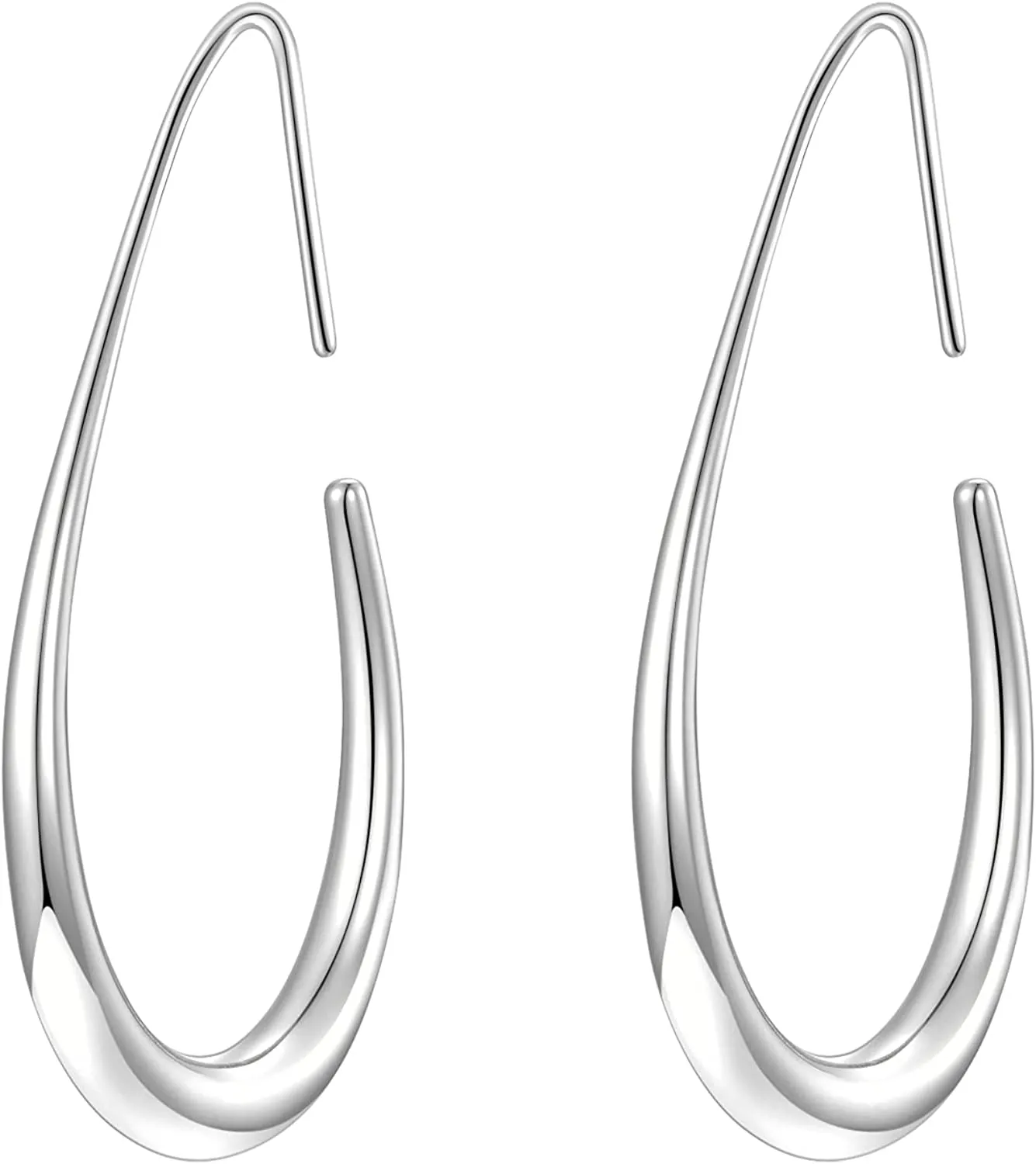 14K Gold Platted Oval Hoop Earrings