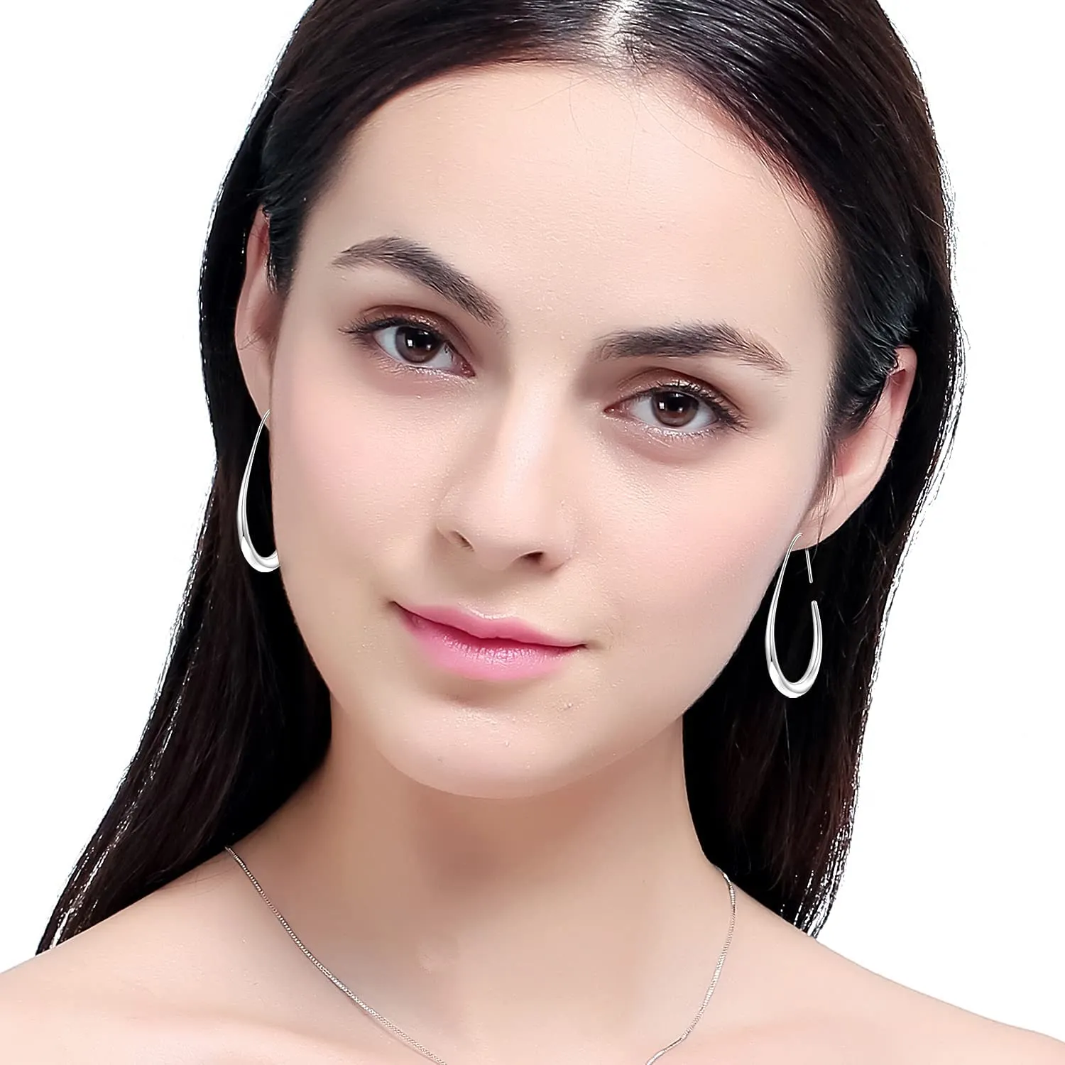 14K Gold Platted Oval Hoop Earrings