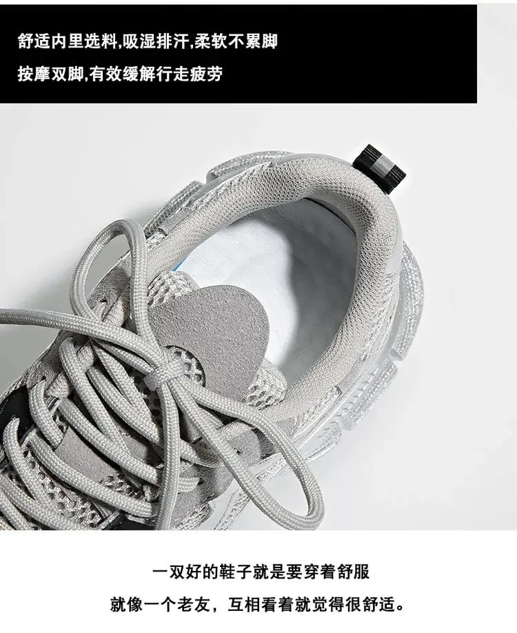 2024 New Breathable Vulcanized Shoes Women Casual Platform Sneakers Summer Thick Bottom Low Top Large jogging shoes
