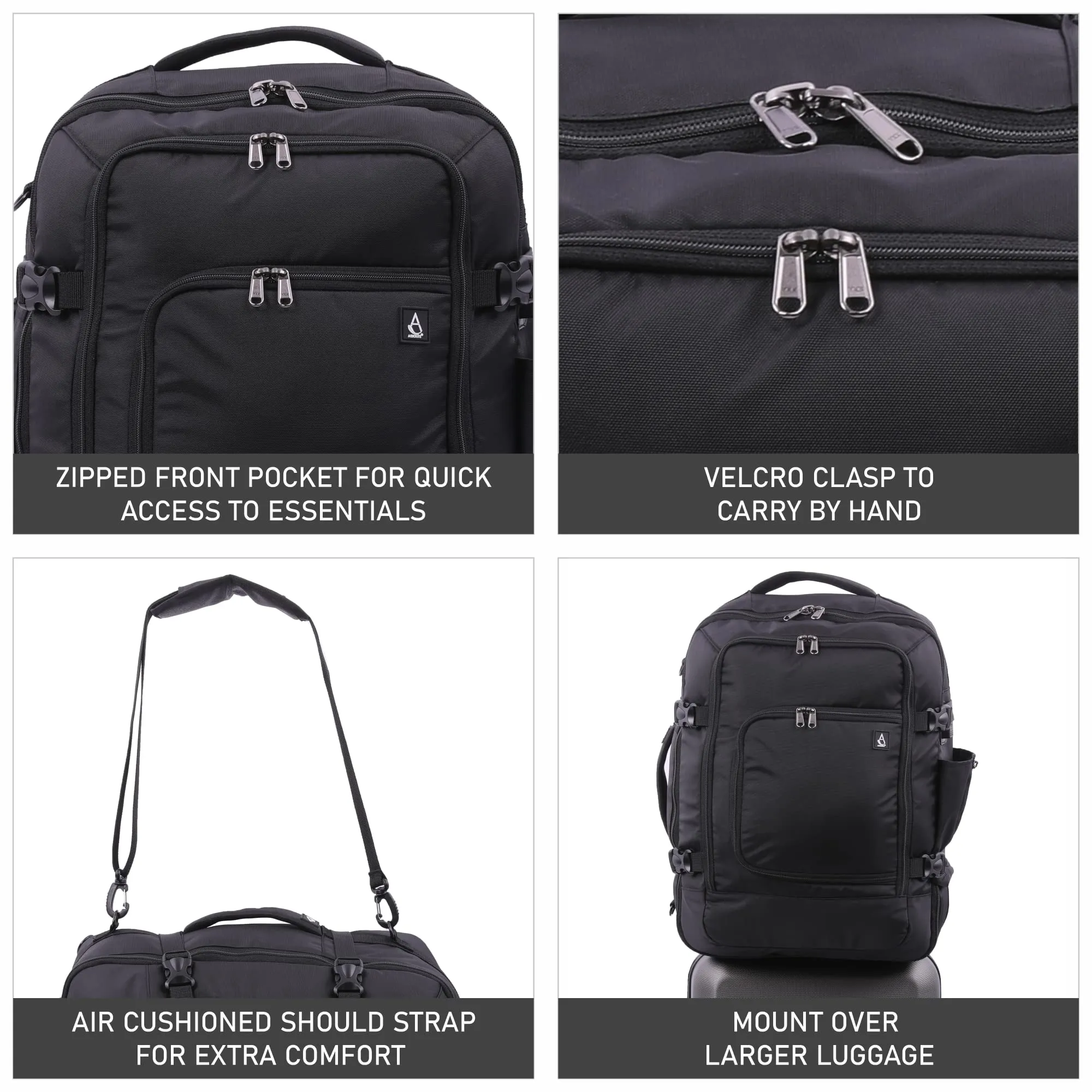 Aerolite 40x30x20 Wizz Air Maximum Size Backpack Eco-Friendly Cabin Luggage Approved Travel Carry On Holdall Lightweight Shoulder Bag Flight Rucksack with YKK Zippers 5 Year Warranty