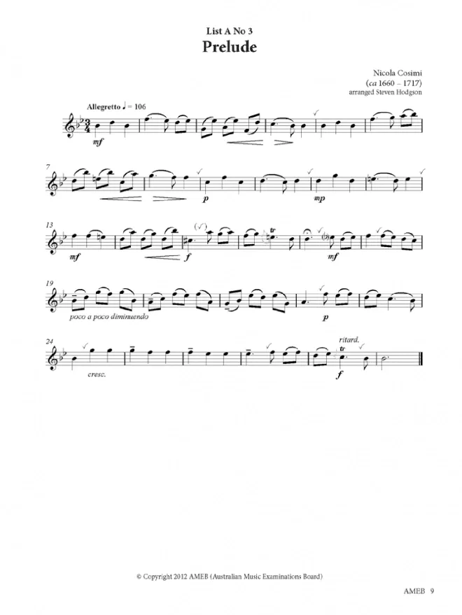 AMEB Flute Grade 2 Series 3
