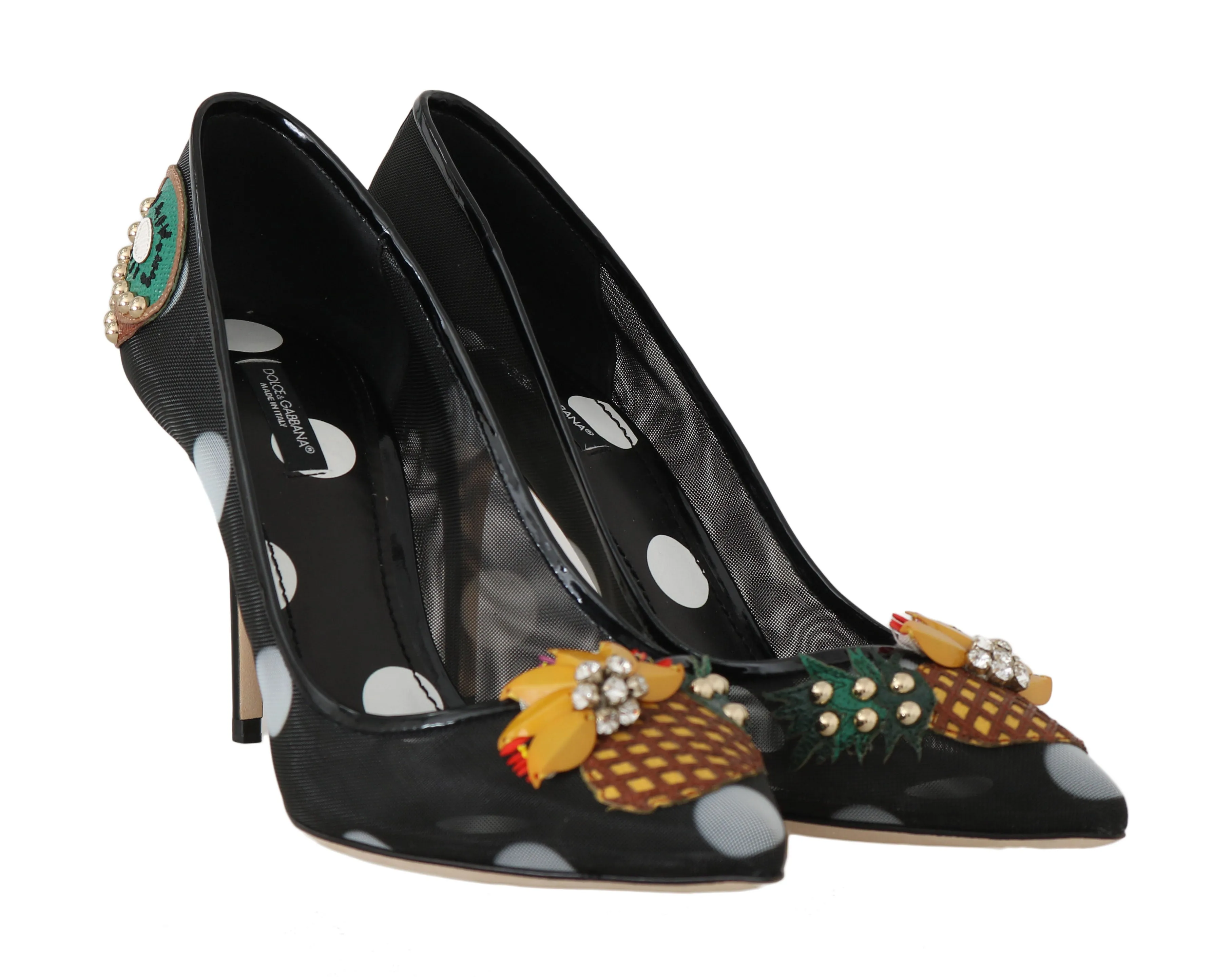 Black Pineapple Kiwi Crystal Pumps