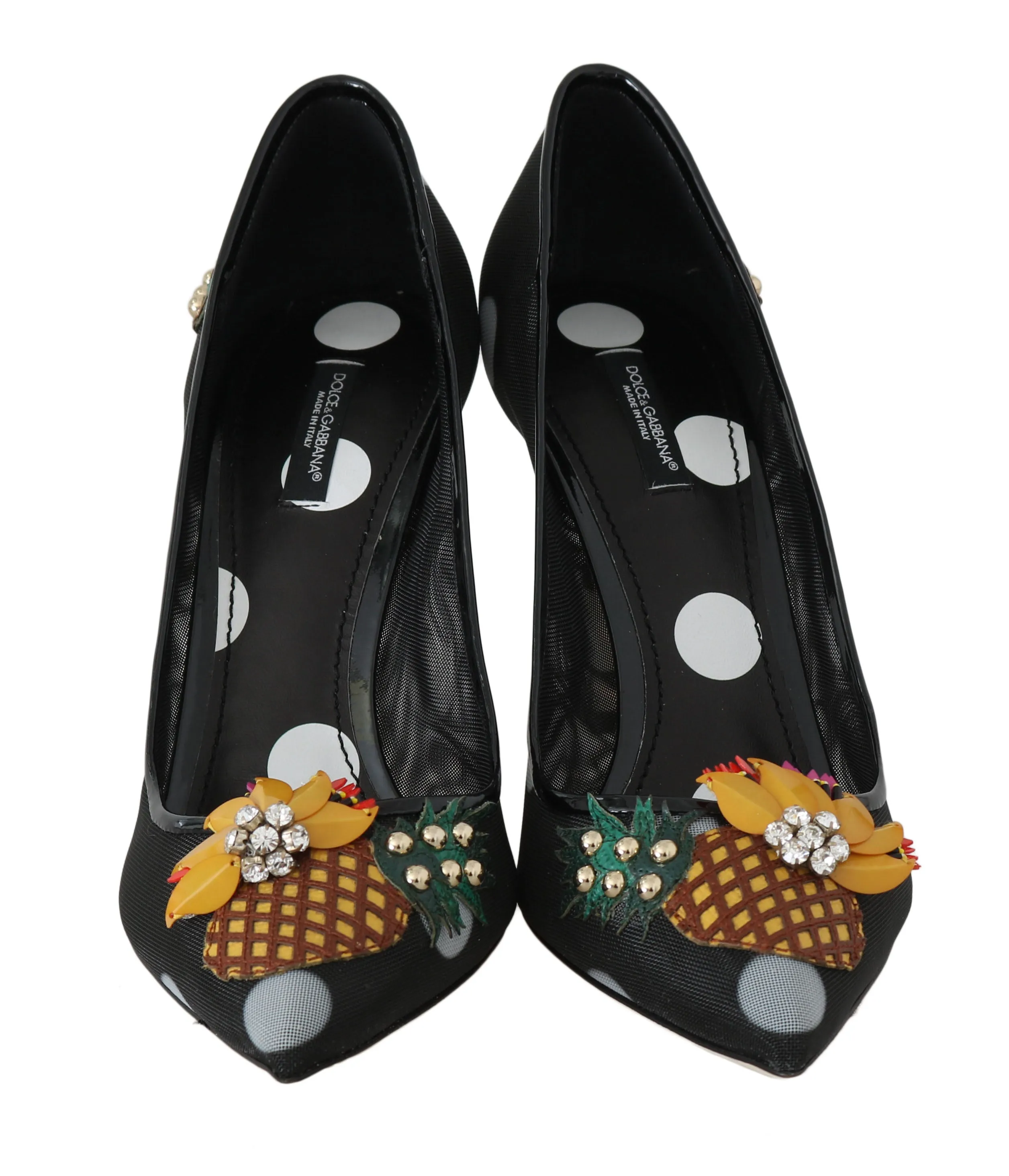 Black Pineapple Kiwi Crystal Pumps