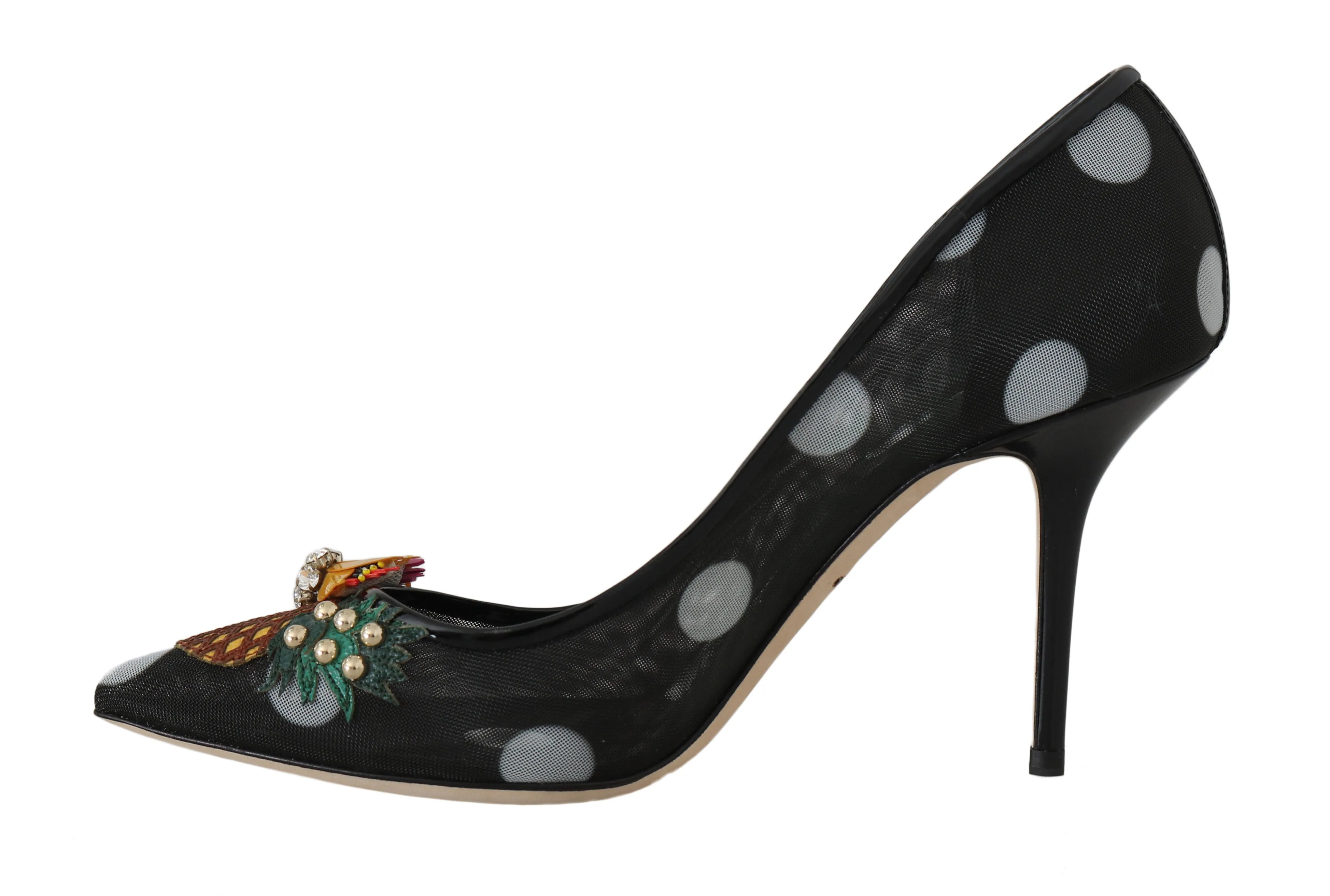Black Pineapple Kiwi Crystal Pumps