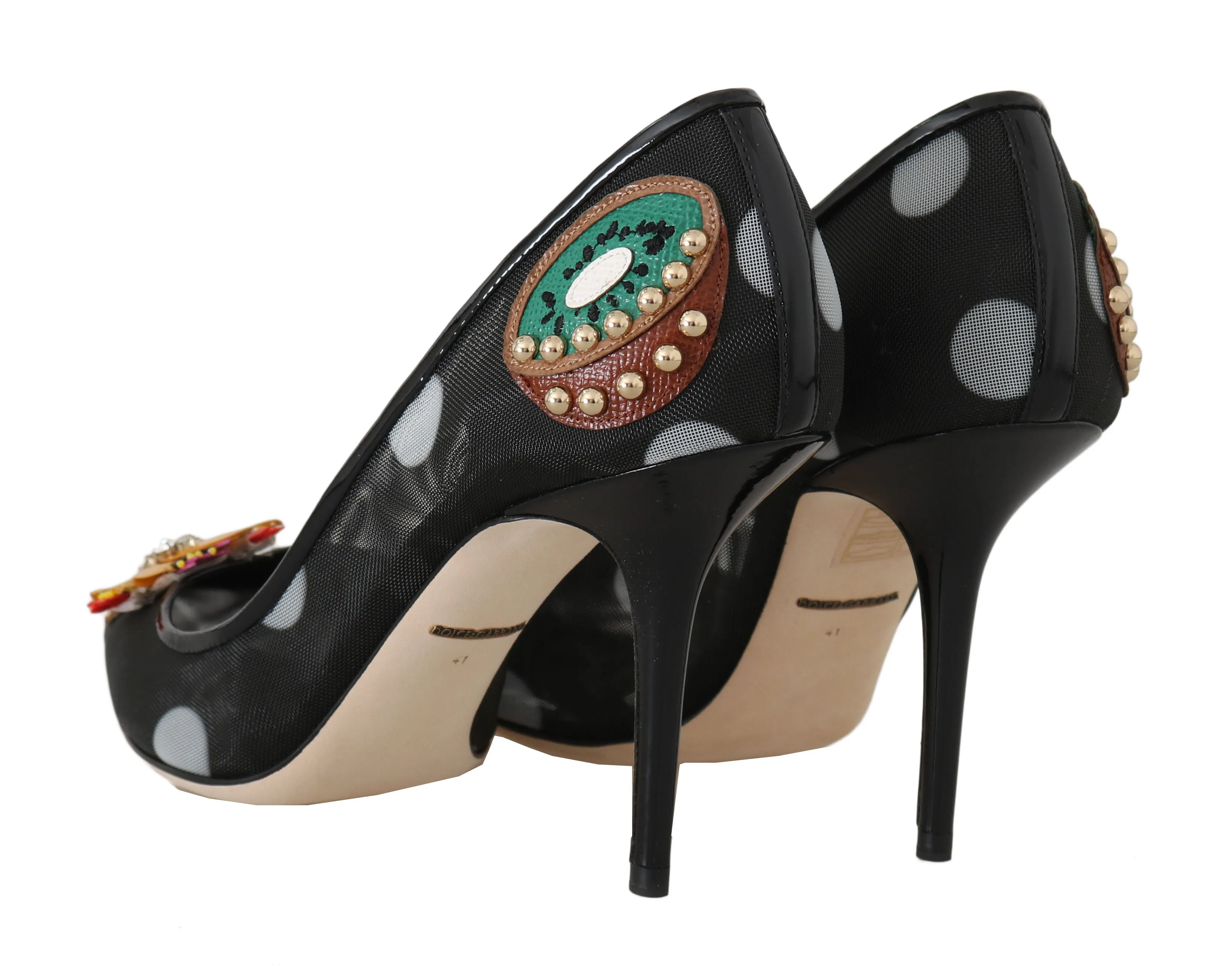 Black Pineapple Kiwi Crystal Pumps