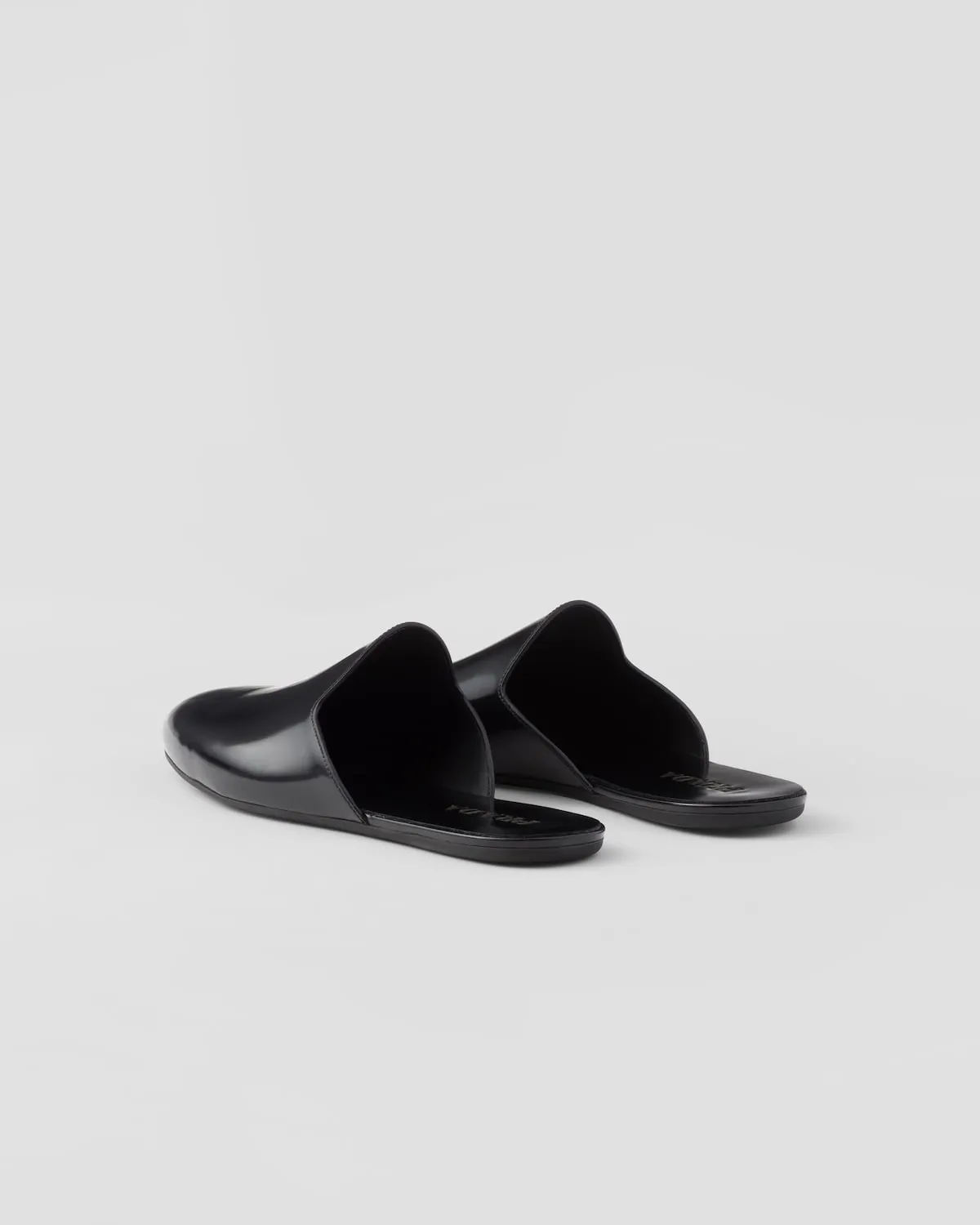 Brushed leather slippers