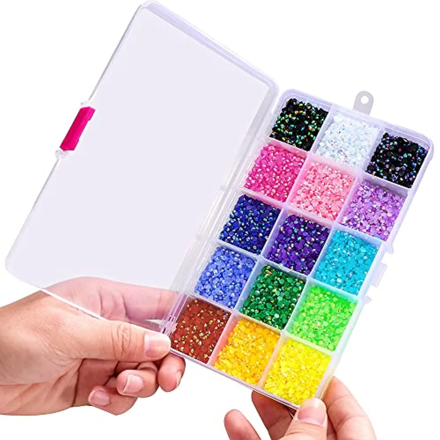 Charmor 18000pcs (3.4.5mm) 5D Nail Drill DIY Flat Bottom Kit Phone Case Accessories Jelly Drill Flatback AB Jelly Rhinestones Kit AB Rhinestones for Nail Design Charms Gem (3mm(18000PCS))