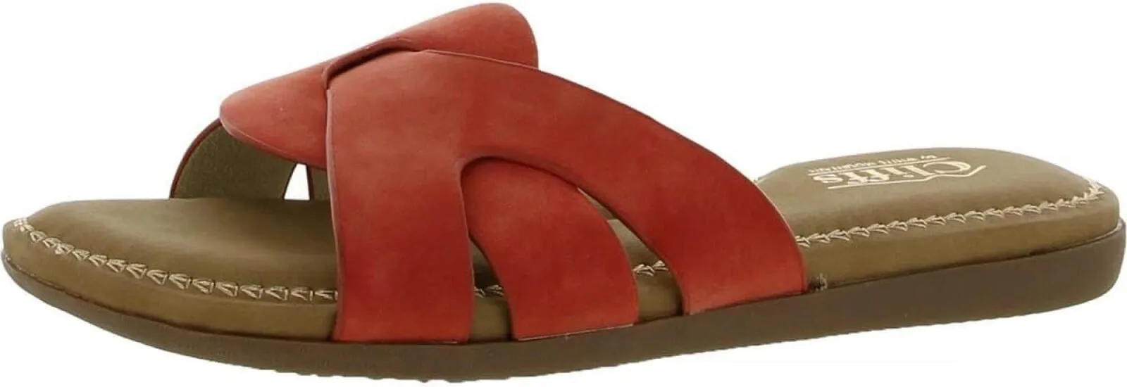 Cliffs By White Mountain Fortunate Womens Slide Sandal Red / Sueded / Smooth 8M