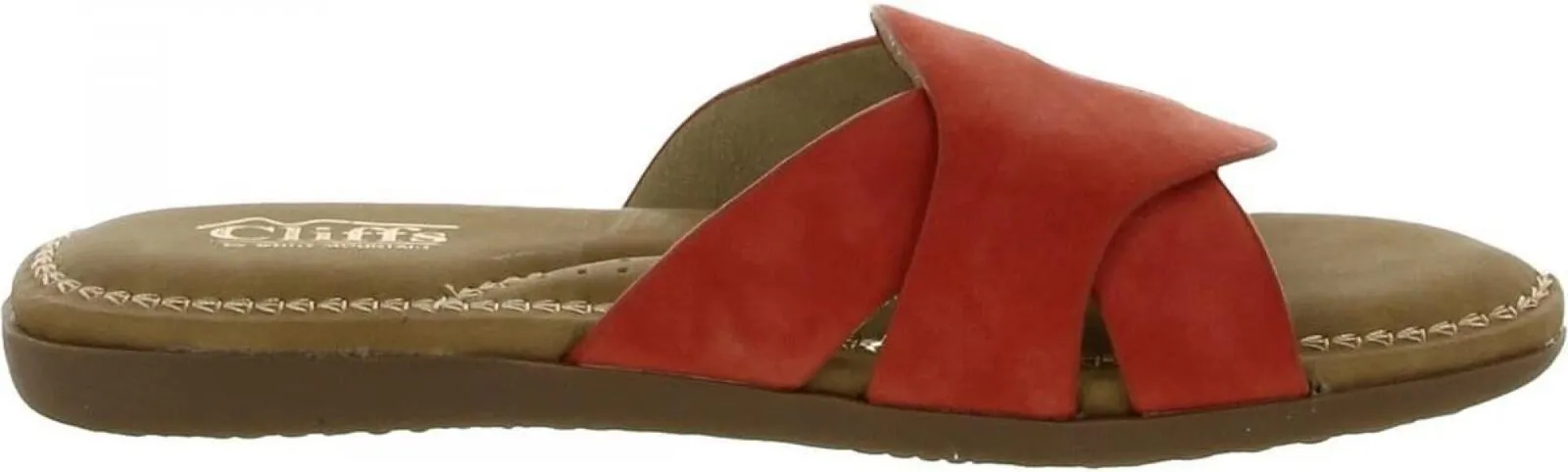 Cliffs By White Mountain Fortunate Womens Slide Sandal Red / Sueded / Smooth 8M