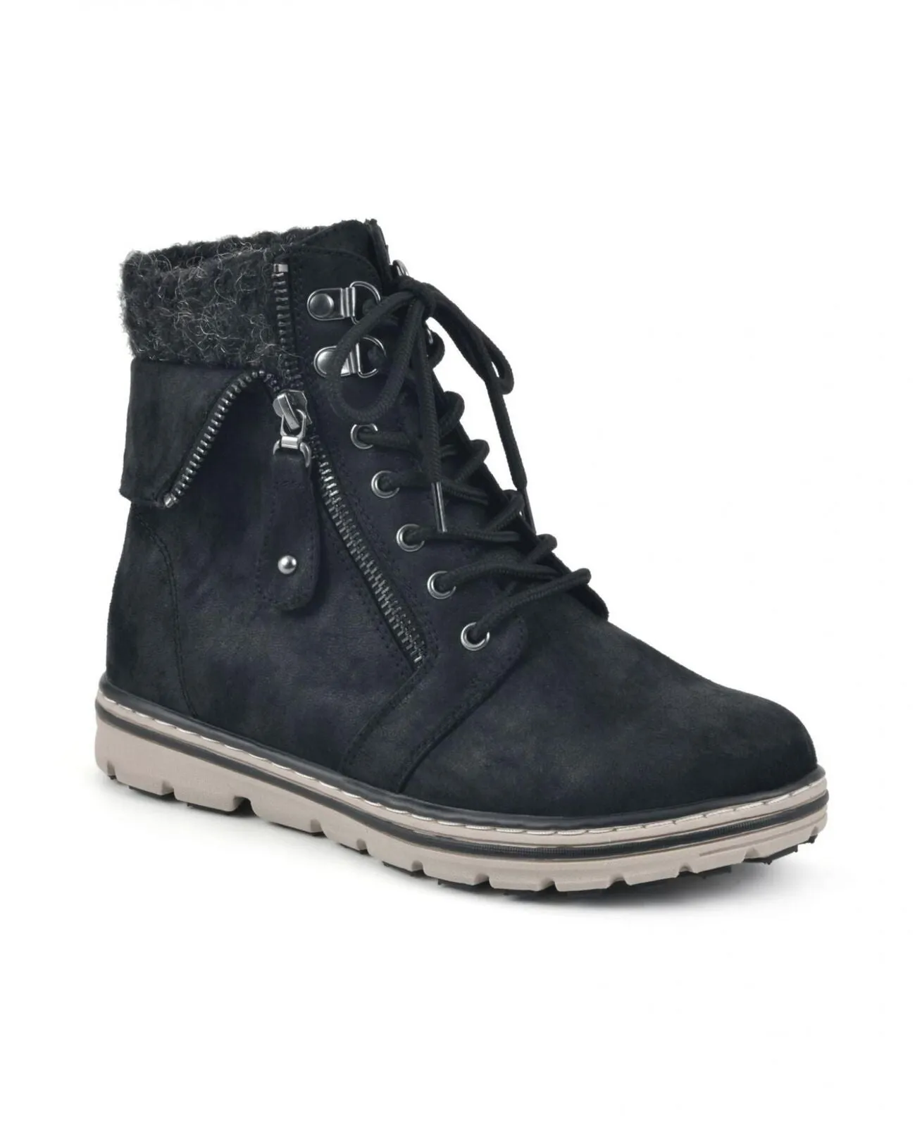 Cliffs By White Mountain Women's Kaylee Ankle Boot Black / Fabric / Sweater 8.5M