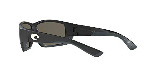 Costa Del Mar Men's Tuna Alley 580G Polarized Rectangular Sunglasses, Matte Black/Grey Blue Mirrored Polarized-580G, 62 mm