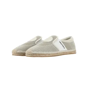 Cream Flat Espadrilles with Lightweight Mesh Upper and Durable Braided Straw Sole for Casual Style