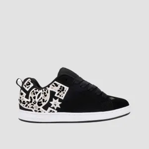 DC Court Graffik Shoes - Black/White Print - Womens