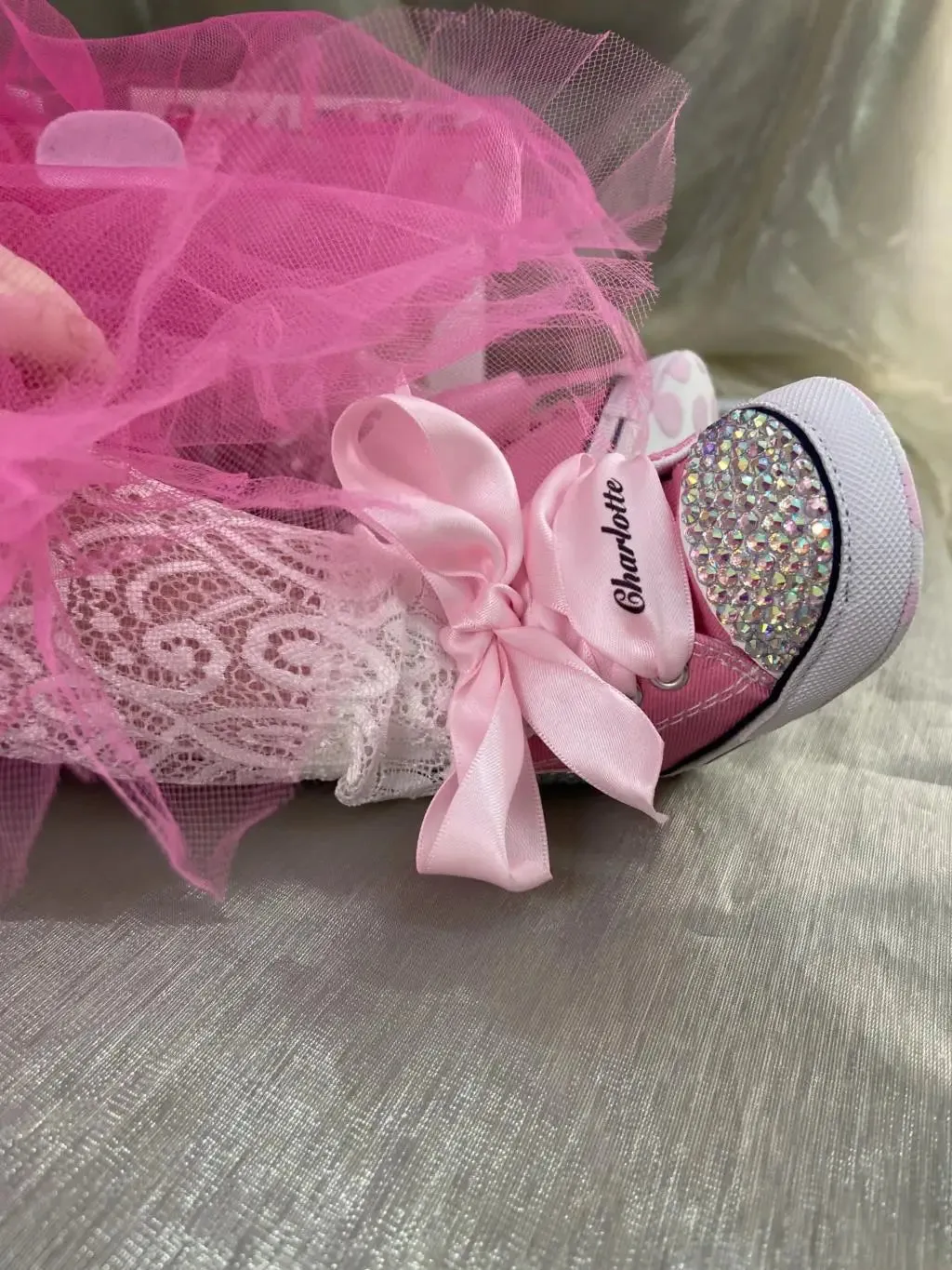 Diamond Baby Shoes Pacifier Set