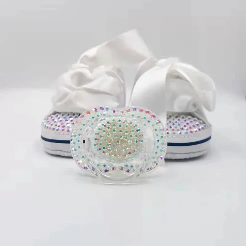Diamond Baby Shoes Pacifier Set