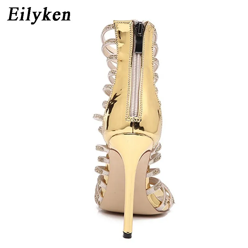 Eilyken Gold High Heels Strappy Gladiator