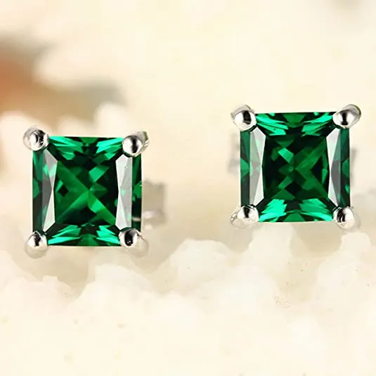 Emerald Green Stud Earrings