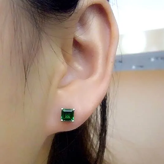 Emerald Green Stud Earrings
