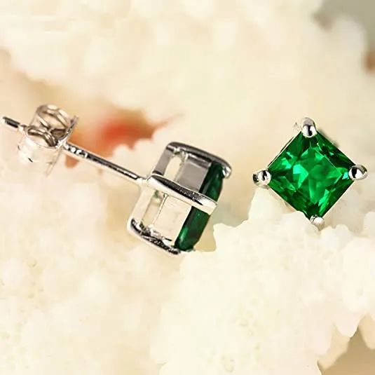 Emerald Green Stud Earrings