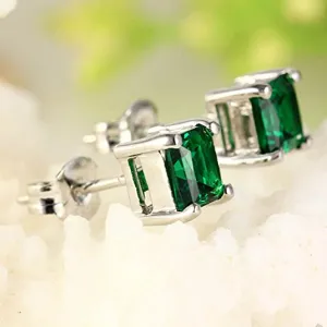 Emerald Green Stud Earrings