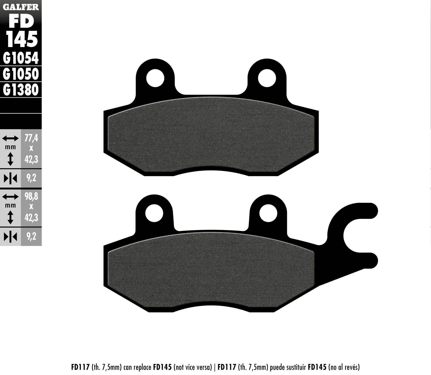 GALFER FD145G1054 Semi-Metallic Brake Pads