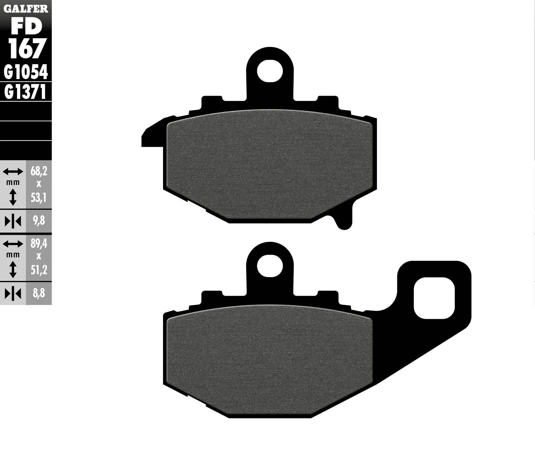 GALFER FD167G1054 Semi-Metallic Brake Pads