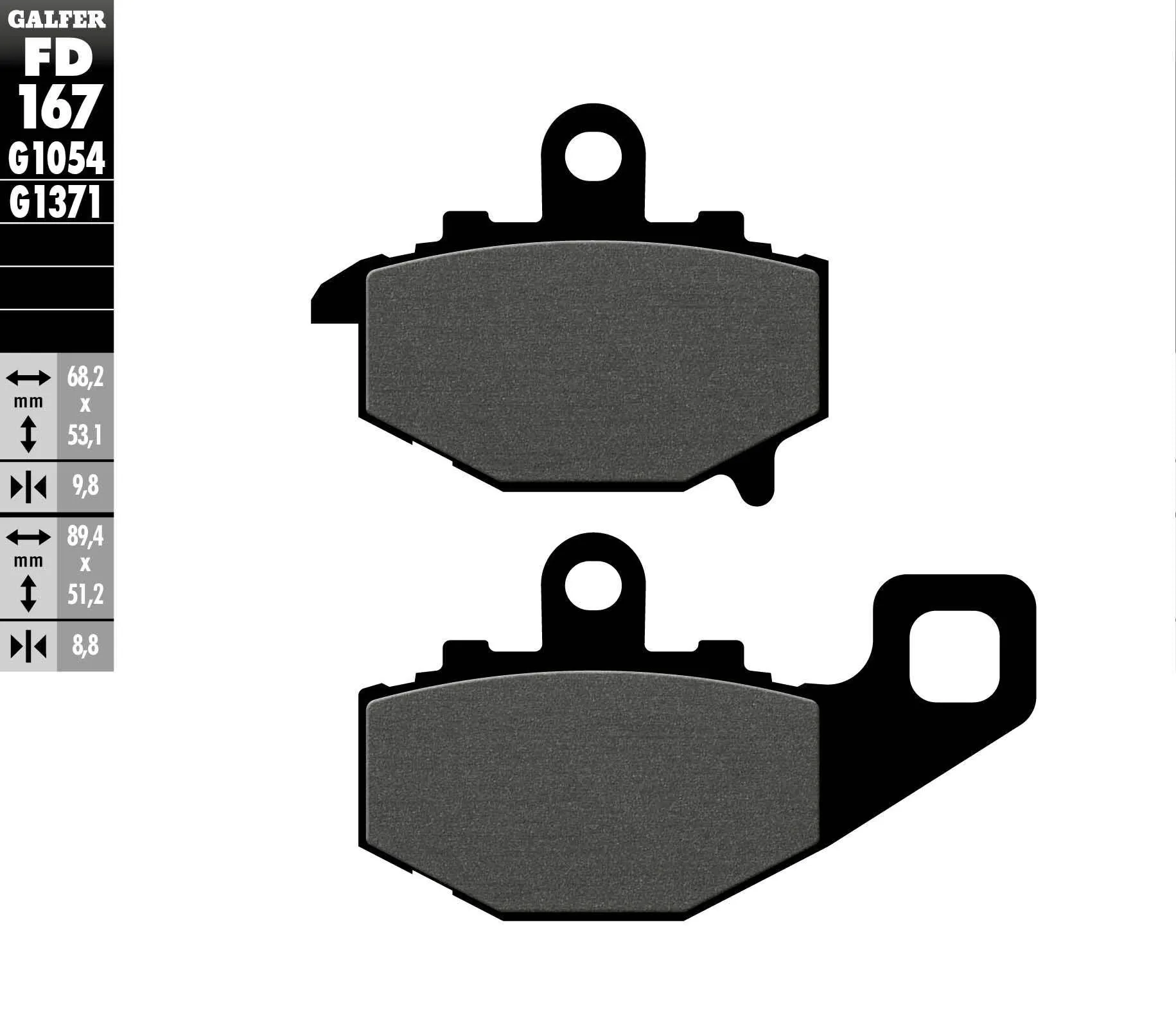 GALFER FD167G1054 Semi-Metallic Brake Pads