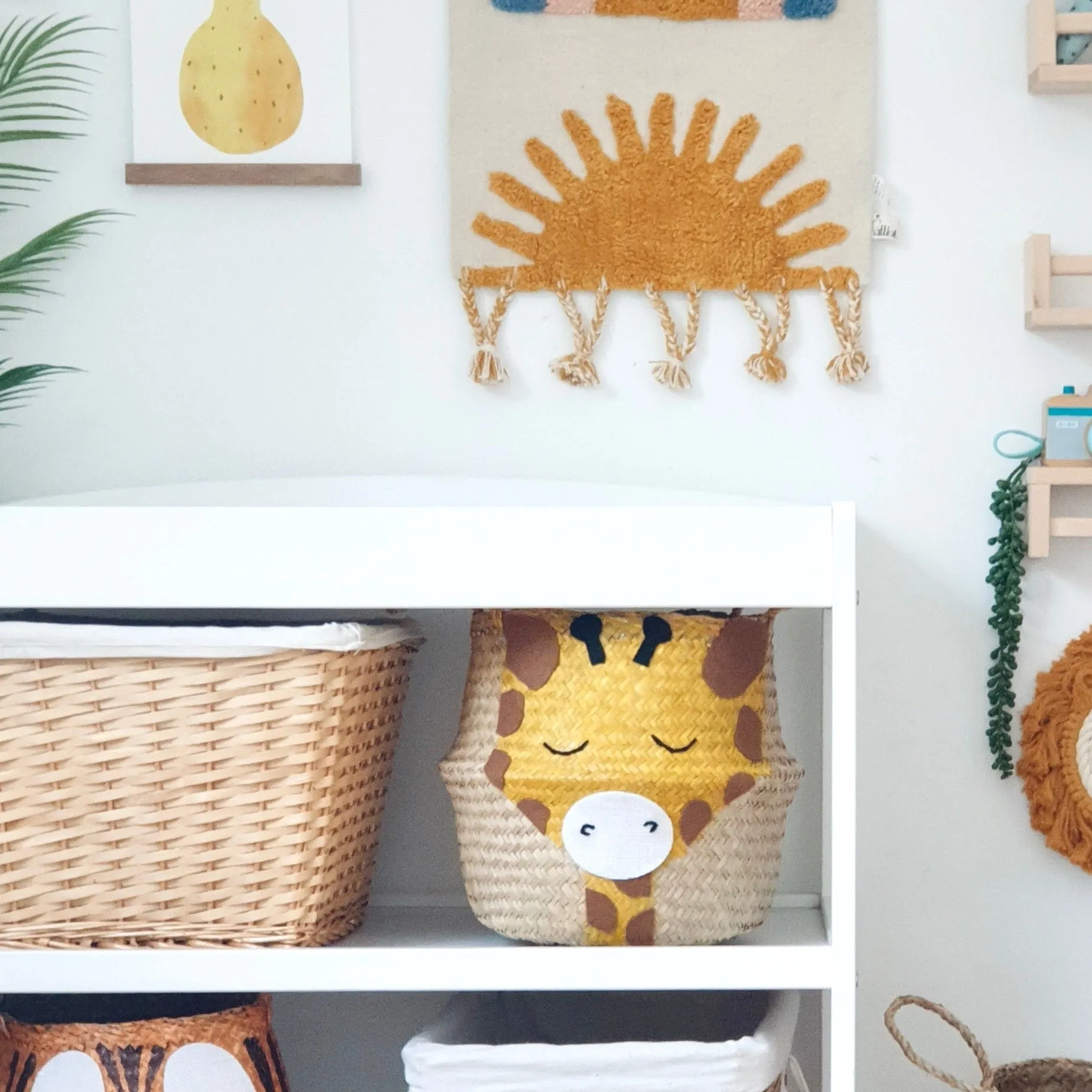 Giraffe Handwoven Storage Basket (Large)