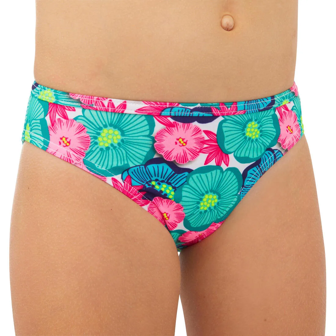 Girl’s 2-piece surf swimsuit floral with crossed straps