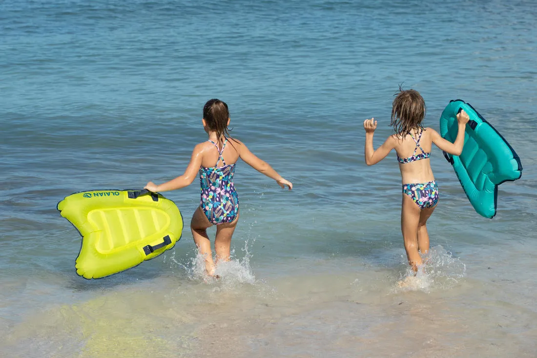 Girl’s 2-piece surf swimsuit floral with crossed straps