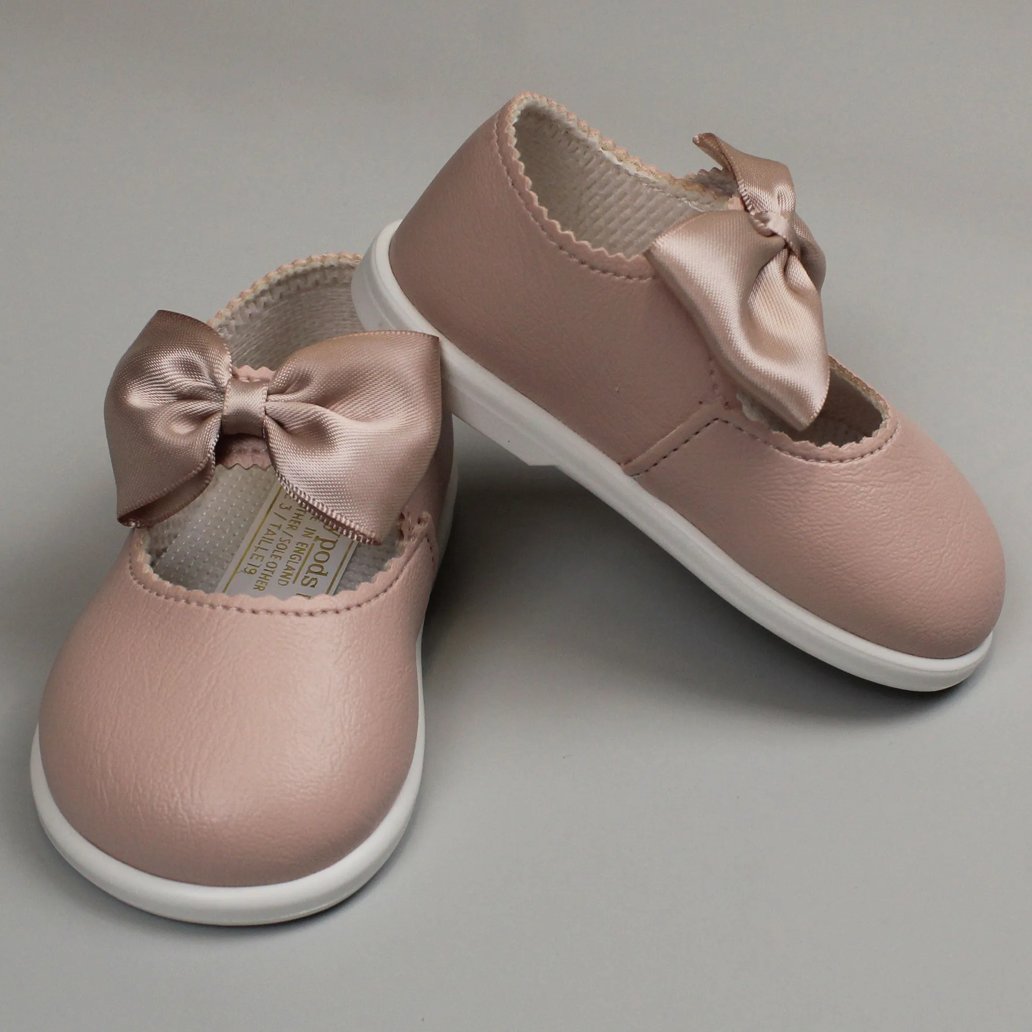 Girls First Walker Shoes - Hard Sole - Dusky Pink