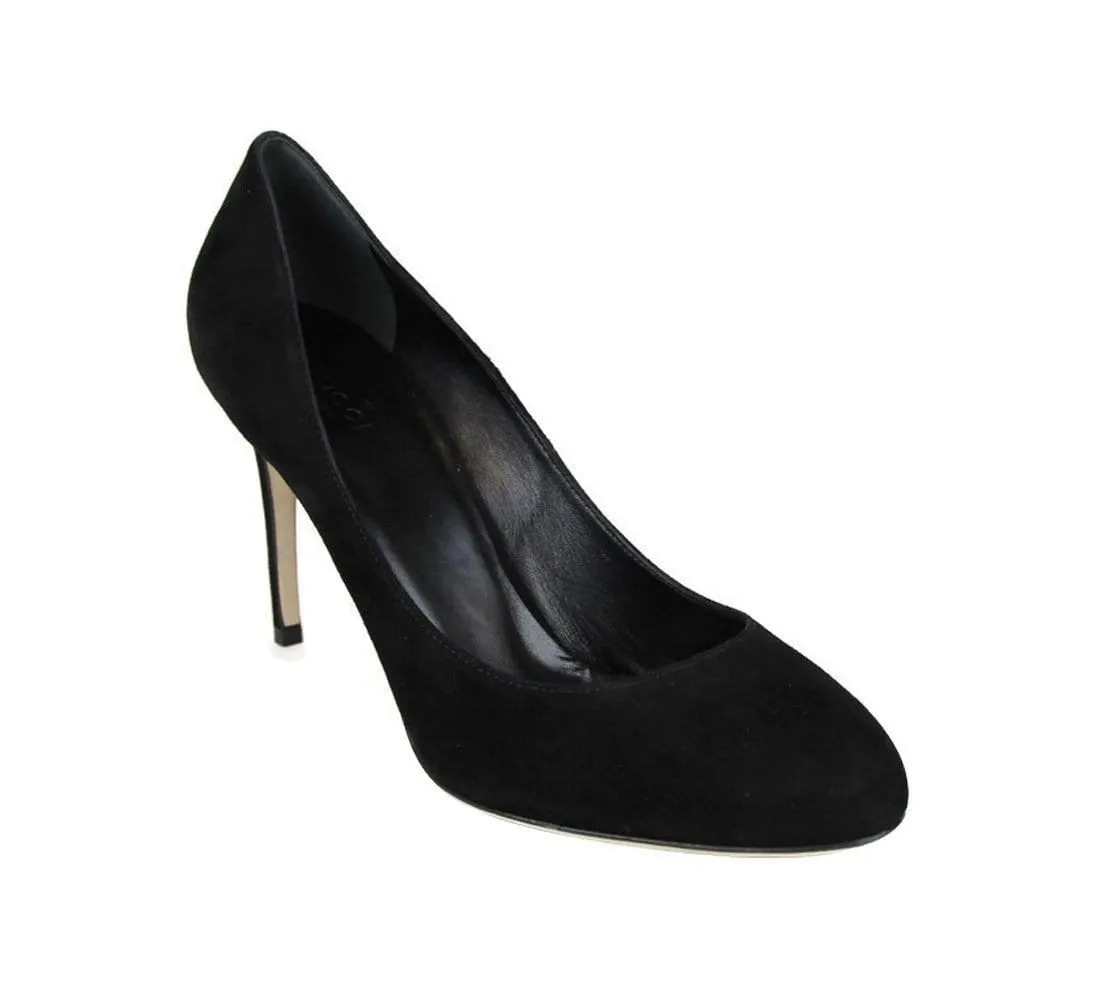 Gucci Heels Black Suede Interlocking - Gucci Shoes Women