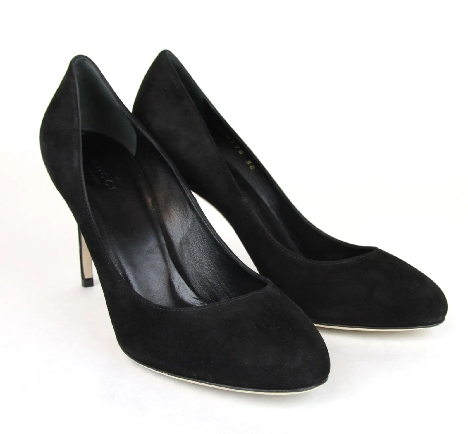 Gucci Heels Black Suede Interlocking - Gucci Shoes Women