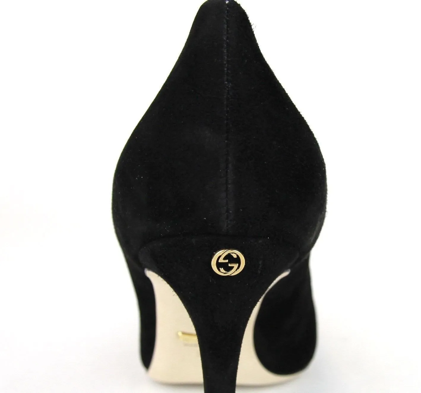 Gucci Heels Black Suede Interlocking - Gucci Shoes Women