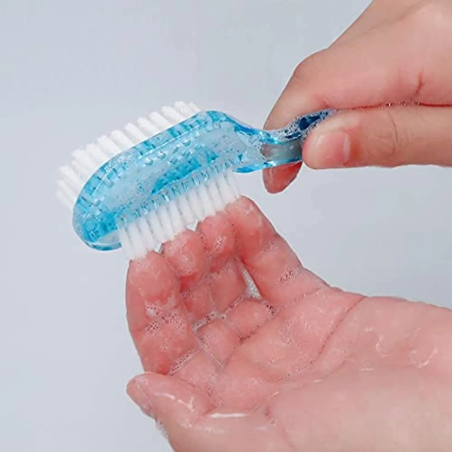 Handle Grip Nail Brush Foot Brush Two Sided Fingernail Scrub Brush Soft Stiff Bristles Hand Cleaning Brushes Nails Toes Scrubber for Men Women Kids,4 PCS