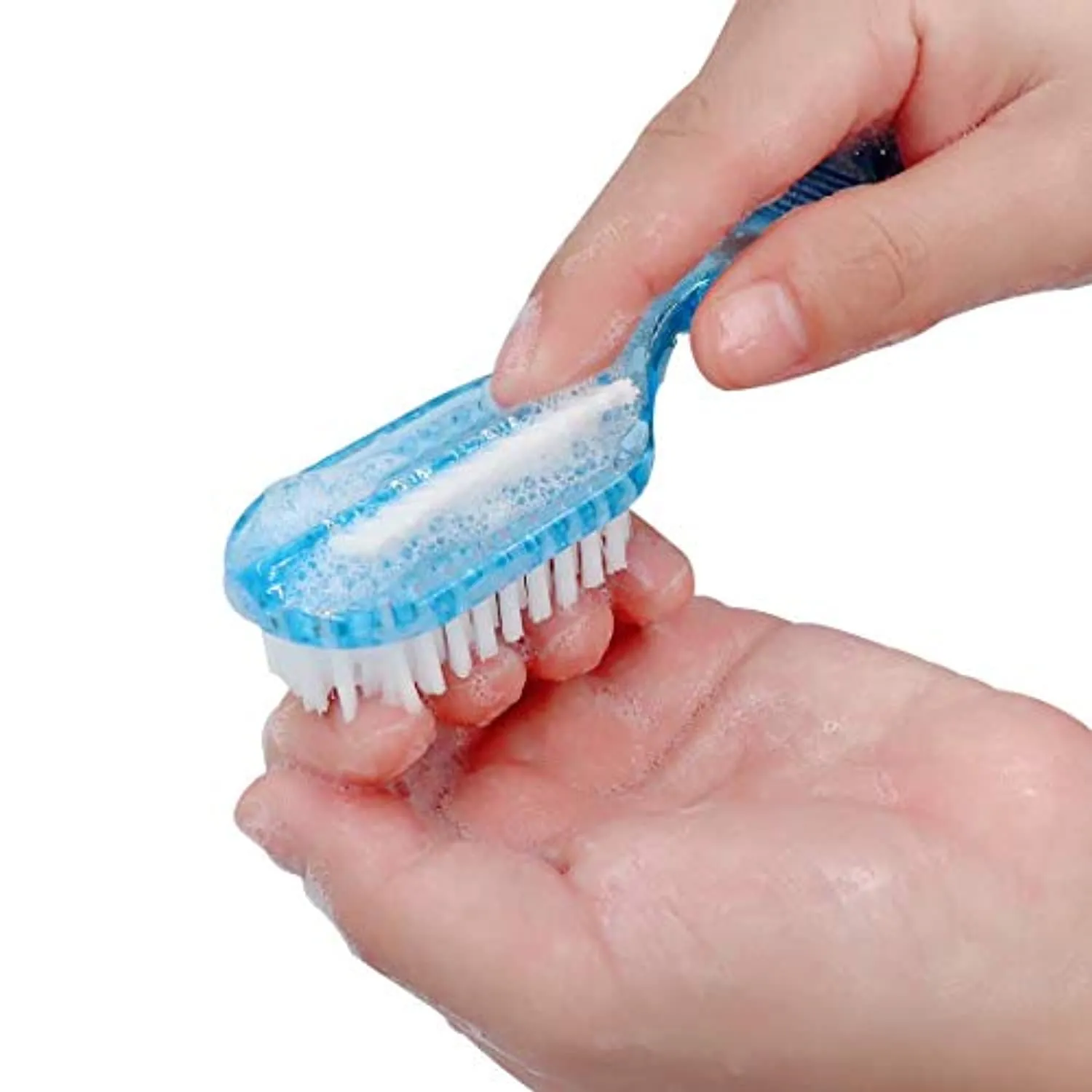 Handle Grip Nail Brush Foot Brush Two Sided Fingernail Scrub Brush Soft Stiff Bristles Hand Cleaning Brushes Nails Toes Scrubber for Men Women Kids,4 PCS