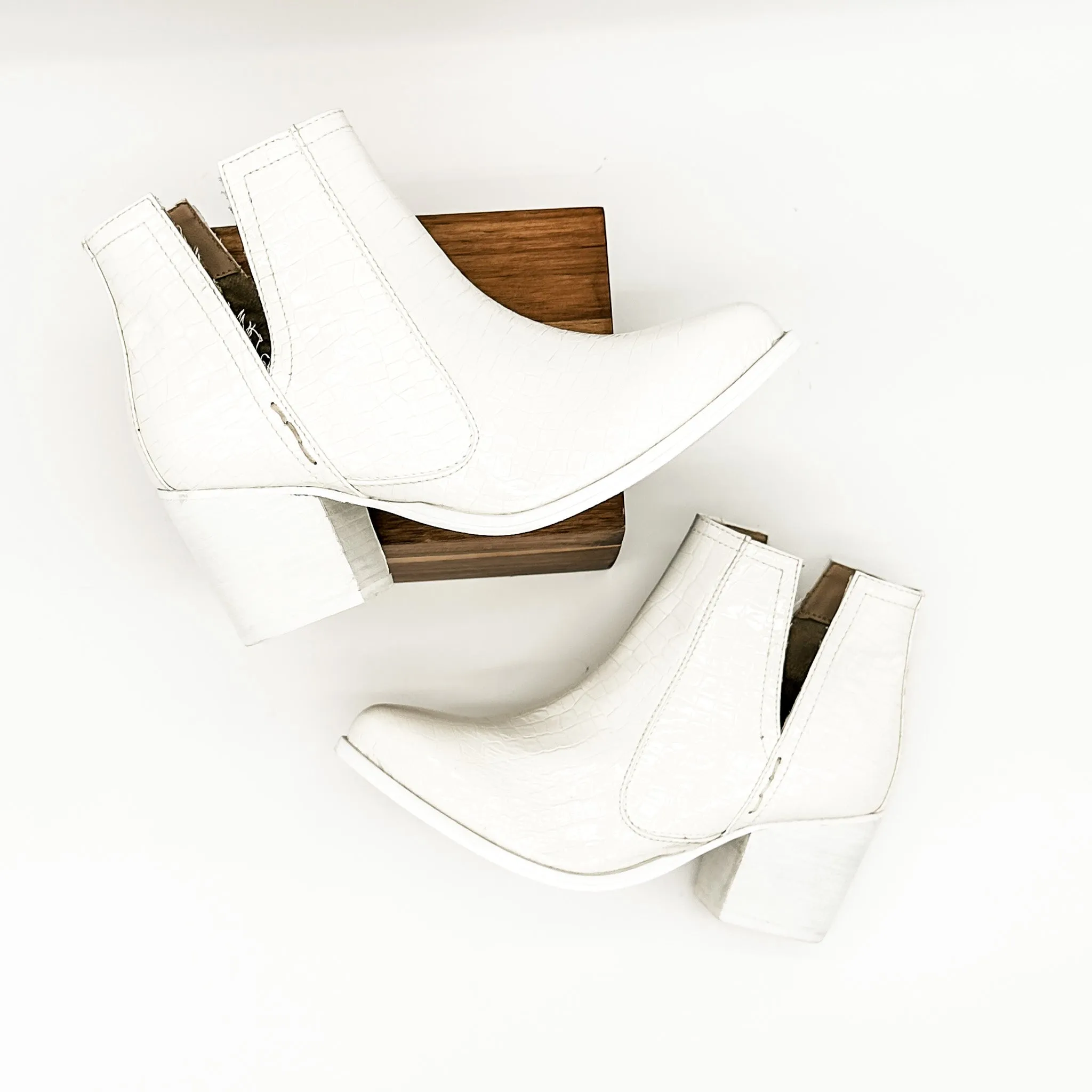 Hazel Blues® |  Tarim Bootie in White Croc