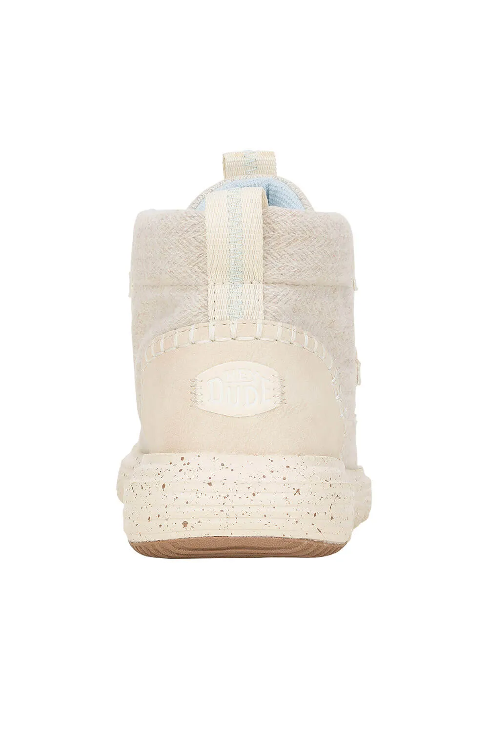 HEYDUDE Women’s Reyes Heathered Lace Up Booties in Ivory | 42006-105