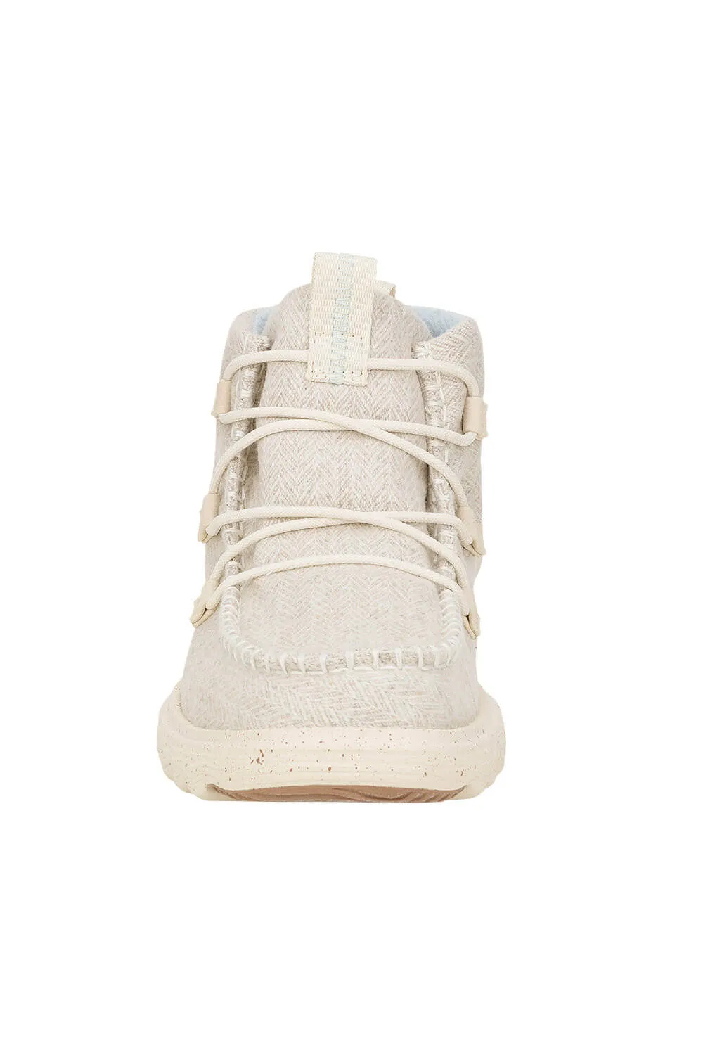 HEYDUDE Women’s Reyes Heathered Lace Up Booties in Ivory | 42006-105