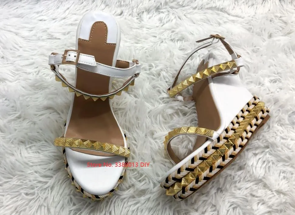 High Heel Rivet One Belt Sandals