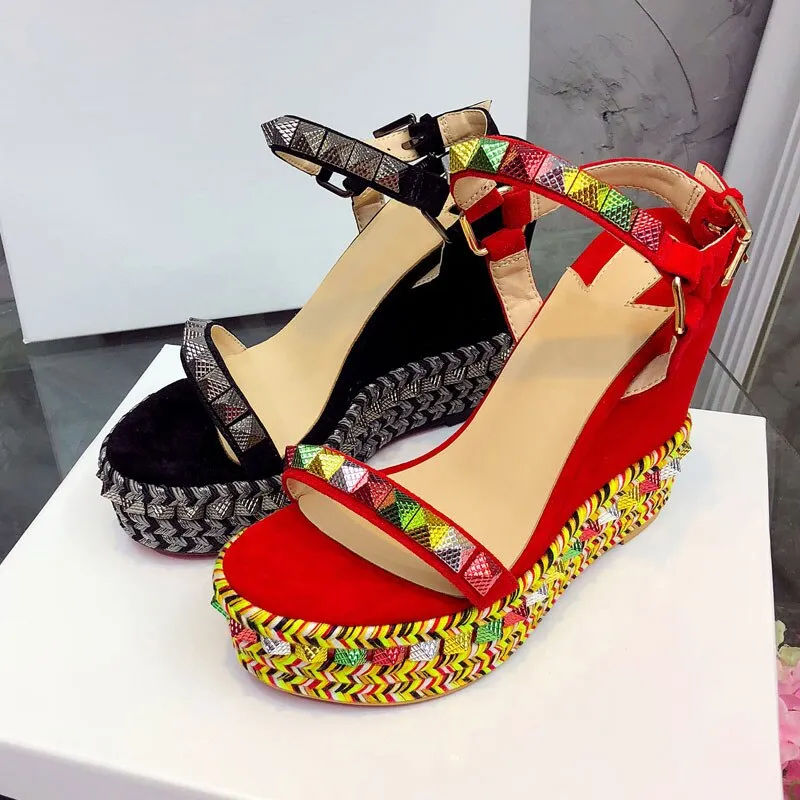 High Heel Rivet One Belt Sandals