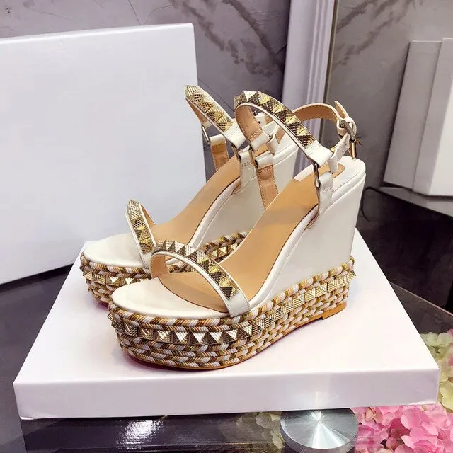 High Heel Rivet One Belt Sandals