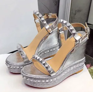 High Heel Rivet One Belt Sandals