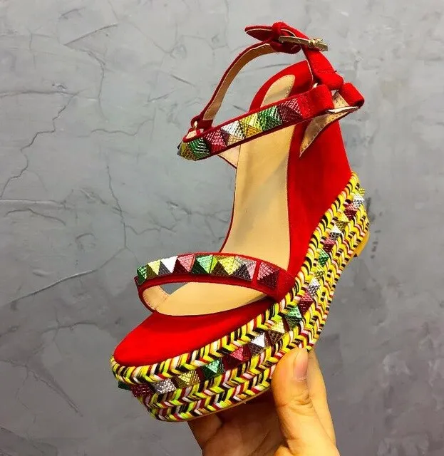 High Heel Rivet One Belt Sandals