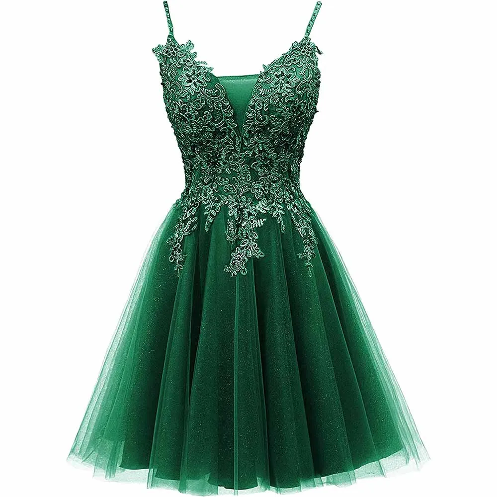 Homecoming Dresses Tulle Prom Dress Appliques Cocktail Party Dress